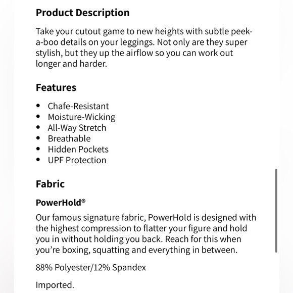 Fabletics Blue Salar Peek-a-boo Statement Powerhold Cutout Leggings - Picture 6 of 6